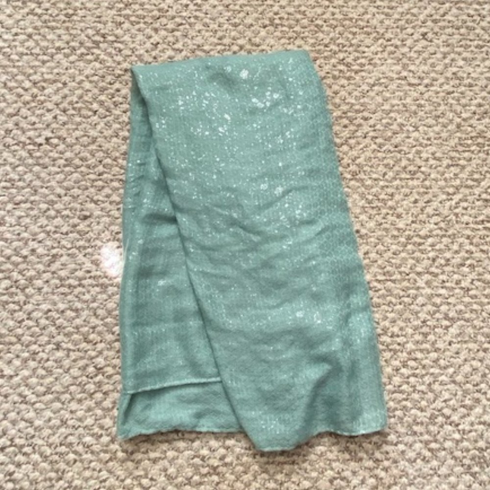 Mint green shimmer infinity scarf